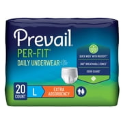 Prevail Per-Fit Extra Disposable Underwear Pull On with Tear Away Seams Large, PF-513/1, 39, 80 Ct