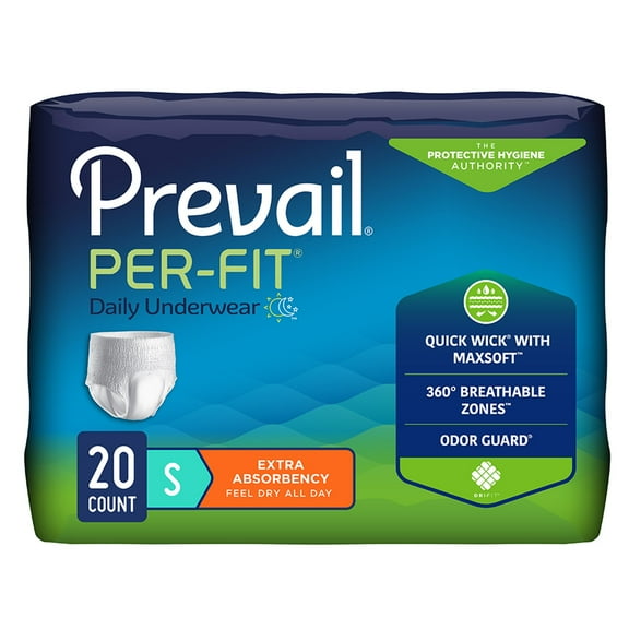 Prevail Per-Fit Extra Disposable Underwear Pull On with Tear Away Seams Small, PF-511, 39, 80 Ct