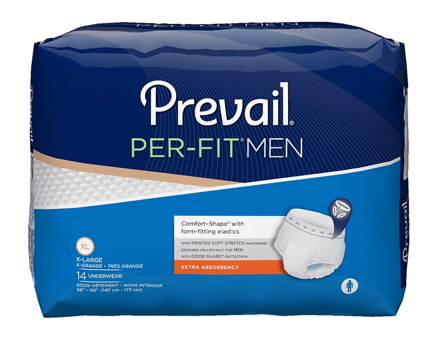 Prevail PerFit Incontinence Protective Underwear for Men, Extra