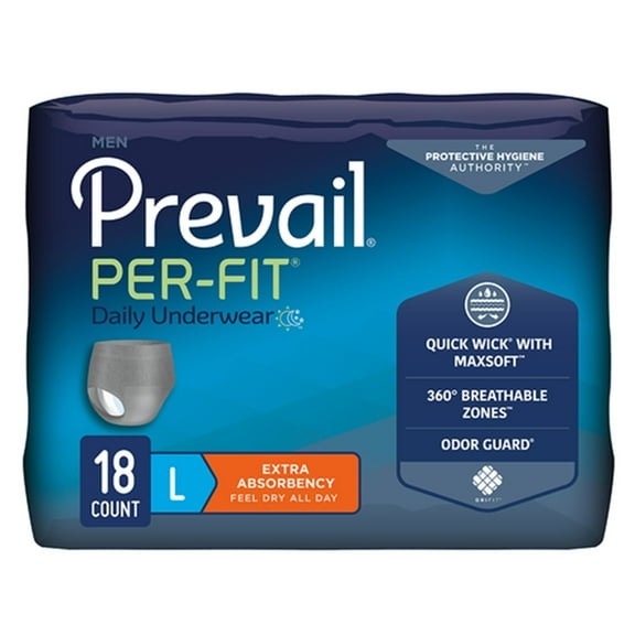 Prevail Per-Fit Men Adult Underwear L Moderate Absorbency PFM-513, 18 Ct