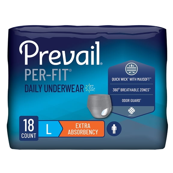 Prevail Per-Fit Men Adult Underwear L Moderate Absorbency PFM-513, 18 Ct