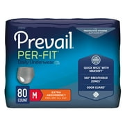 Prevail Per-Fit Men Adult Underwear M Moderate Absorbency PFM-512, 80 Ct 4 Packs of 20
