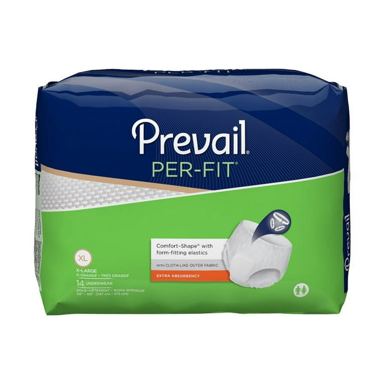 Prevail Per-Fit Protective Underwear Heavy Absorbency, X-Large, 58'' -  68'', 56 Count, 6 Pack
