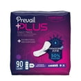 thumbnail image 1 of Prevail Plus | Long Length Incontinence Bladder Control Pads | Ultimate Absorbency | 90 Count (2 packs or 45), 1 of 4