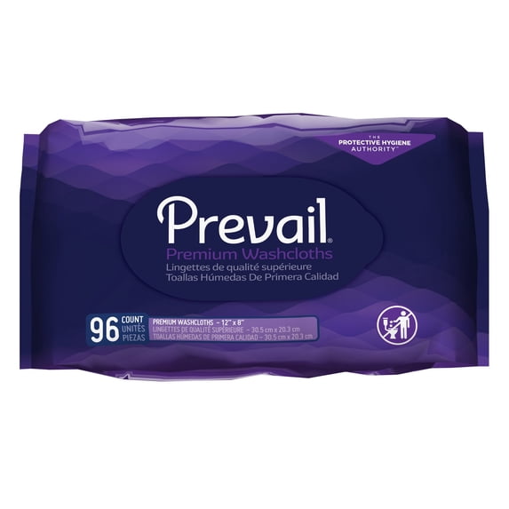 Prevail Premium Quilted Adult Washcloths Refill, 576 count