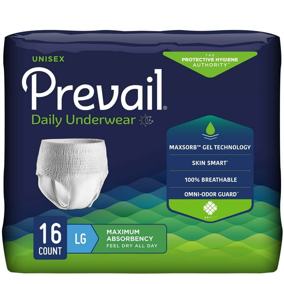 Prevail Protective Underwear, Maximum Absorbency, Large, 16 count