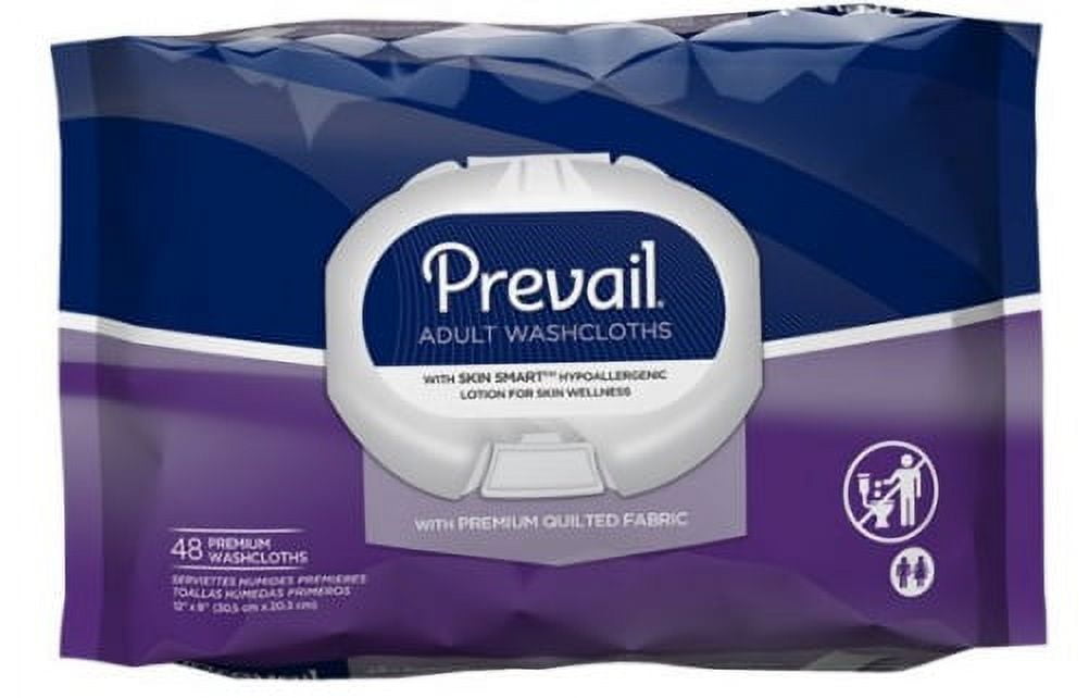 Prevail Soft Pack Personal Wipe Aloe/Chamomile/Vitamin E Scented 8 X 12 Inch, 4 Cases of 576