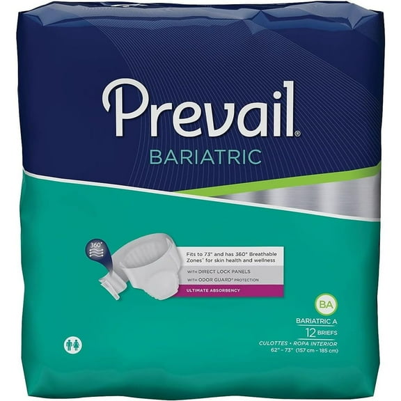 Prevail Specialty Brief, Bariatric A, 2X-Large, Heavy Absorbency, PV-017 - Case of 48