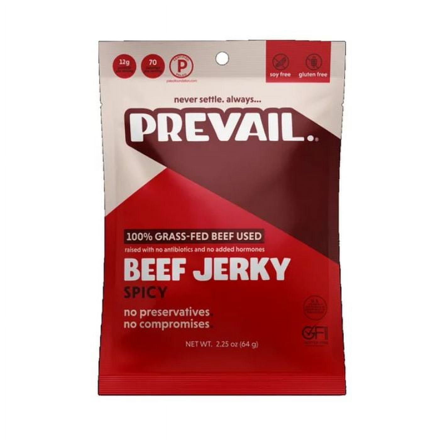 Prevail Spicy Beef Jerky 2.25 oz (Pack Of 8)