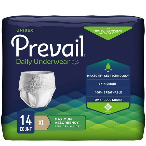 Prevail Super Plus Underwear, EXTRA-LARGE, Maximum Absorbency Pull On, PVS-514 - Pack of 14