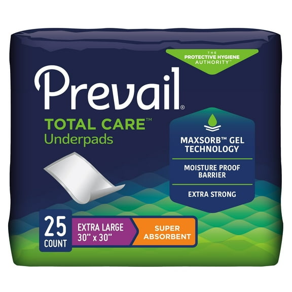 Prevail Total Care Disposable Underpad Heavy Absorbency Polyester 30X30" UP-100/1 100 pads