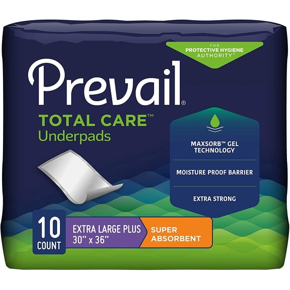 Prevail Underpads, Super Absorbent, XL, 30 X 36 In, 10 count, 6 Pack