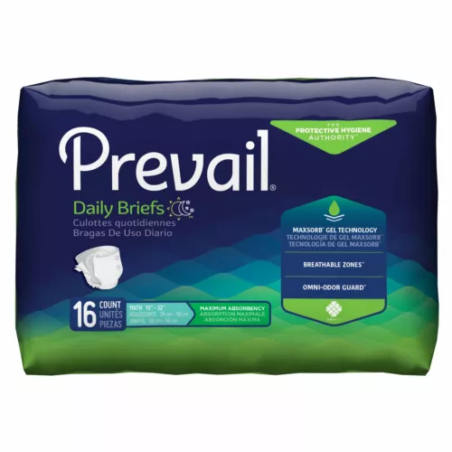Prevail Youth Incontinence Brief Breathable PV-015 Maximum 16 Ct