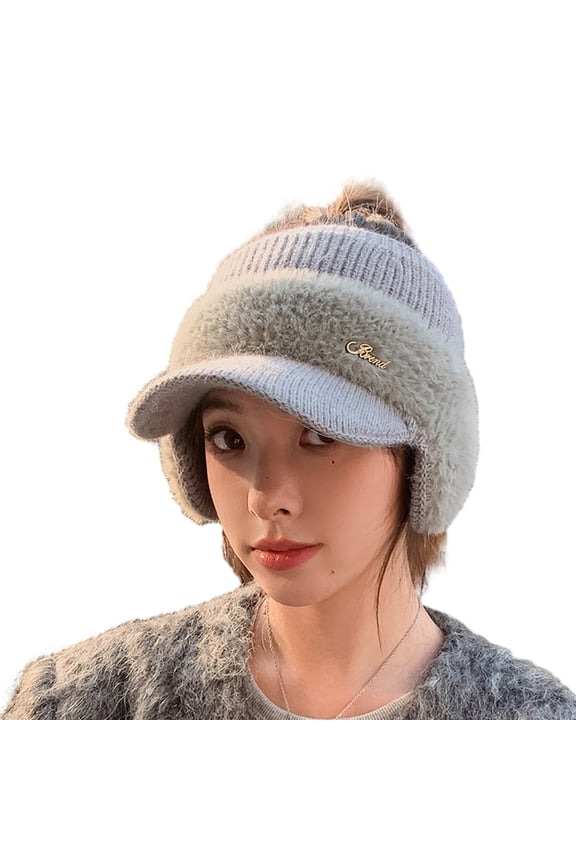 Prevalent Hat Ear Flaps Handmade Knit Baseball Hat Winter Ear Warmers Ear Covers for Cold Weather
