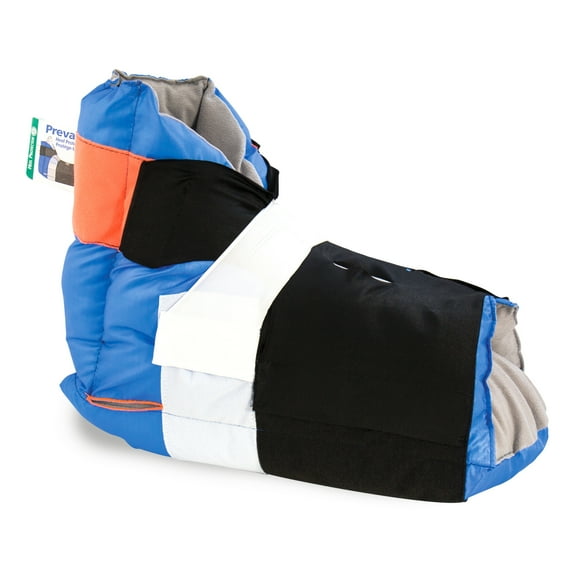 Prevalon Heel Protector Foot Brace, Easy Hook and Loop Strap, One Size, Blue, Gray, 8 Ct