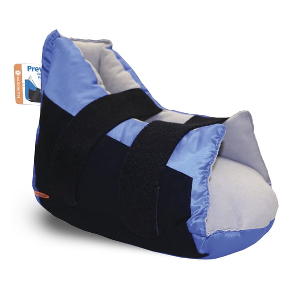 Prevalon Heel Protector Foot Brace Protection Boot, Hook and Loop Strap, One Size, Black / Blue, 8 Ct