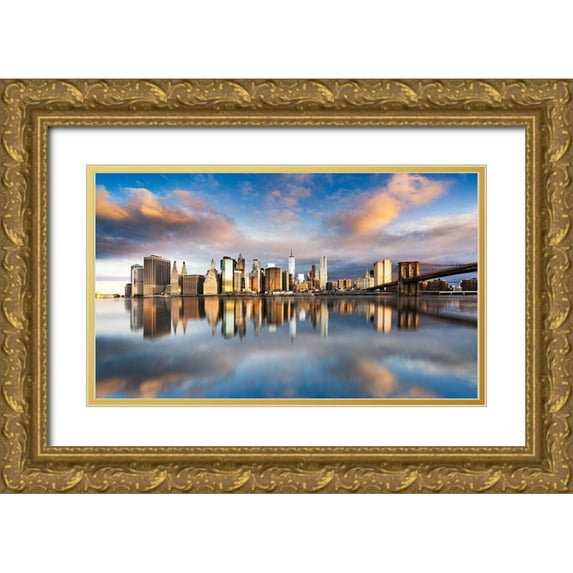 Preve, Beatrice 18x12 Gold Ornate Wood Framed with Double Matting Museum Art Print Titled - Color NY View