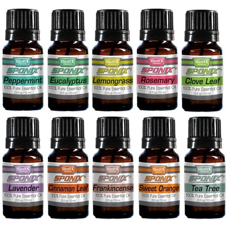 Prevenage Essential Oil Gift Set of 10 Aromatherapy - Cinnamon Leaf Clove Leaf Eucalyptus Frankincense Peppermint Lavender Lemongrass Rosemary Sweet Orange Tea Tree - Made with 100% Pure 10 ml x 10