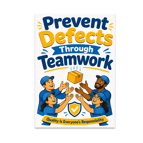 Prevent Defects Through Teamwork - Quality Control Enthusiast - 13x19 Poster Print