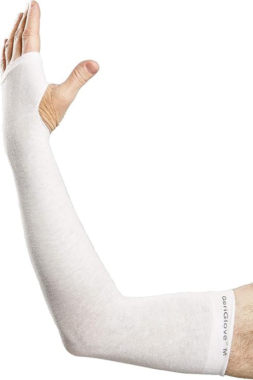 Elderly Arm Skin Protector Sleeves for Thin Skin & Tear Protection, Protective Arm Covers for Seniors, Soft Breathable Comfort Fit, Made in USA, One Pack