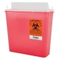 thumbnail image 1 of Prevent Sharps Container, 2-Piece, 10.75H X 10.5W X 4.75D Inch, 5 Quart, Red Base, Horizontal Entry Lid, Case of 20, 1 of 1