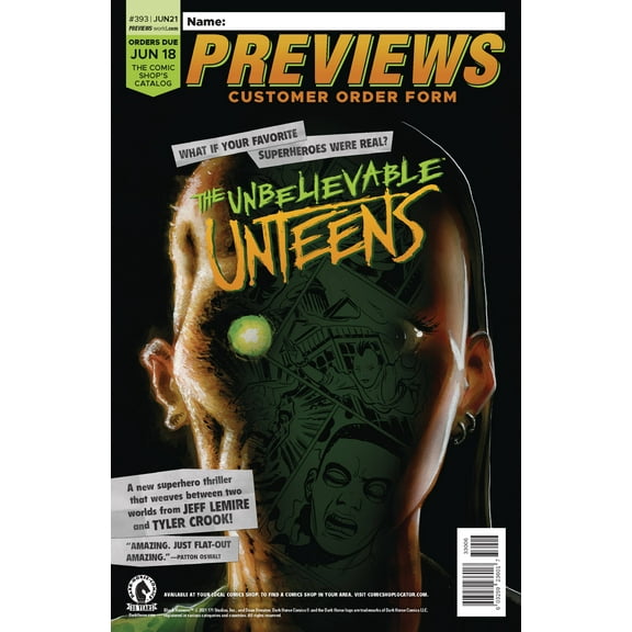 Previews Customer Order Form #393 VF ; Diamond Comic Book