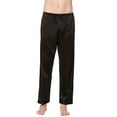 thumbnail image 1 of Previn Men's Satin Pajama Pants Soft Ankle Elastic Waist Summer Pj Bottoms Straight Leg Fall Silky Lounge Pajamas Black XX-Large, 1 of 4