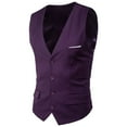 thumbnail image 1 of Previn Men's Waistcoat Sleeveless Vest V Neck Tank Top Summer Split Basic Winter Soft Casual Business Casual Suit Vest Purple Medium, 1 of 5