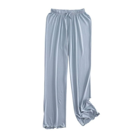 Previn Women Summer Pajamas Pants Lightweight Straight Leg Casual Soft Pj Bottoms Lounge Cool Comfy Sleep Lounge Pants Blue Small