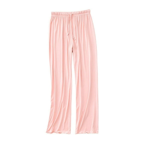 Previn Women Summer Pajamas Pants Lightweight Straight Leg Casual Soft Pj Bottoms Lounge Cool Comfy Sleep Lounge Pants Pink Large