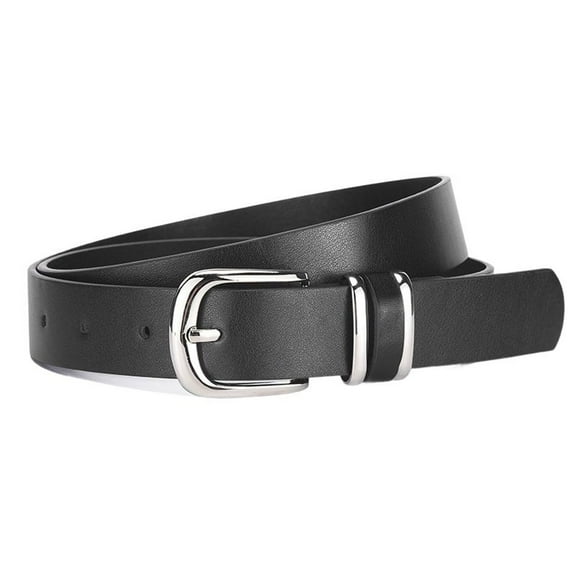 Previn Women's Autumn Faux Leather Belt 2025 Casual Classic Party Buckle Adjustable Belts Groove Basic Black X-Small-Large