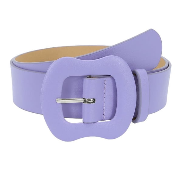Previn Women's Basic Belt For Dress Faux Leather Spring Buckle Winter Autumn Groove Belt 2025 Regular Fit Purple X-Small-Large
