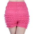thumbnail image 1 of Previn Women's Bloomers Shorts Short Costume Halloween Mardi Gras Ruffle Fall Slim Fit Mid Thigh Mid Rise Frilly Shorts Rose Small, 1 of 1