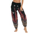 thumbnail image 1 of Previn Women's Boho Yoga Pants Indian Dance Pants Long Casual Soft Cinched Bottom Elastic Waisted Lightweight Bohemian Harem Genie Pants Style11 Small-X-Large, 1 of 4