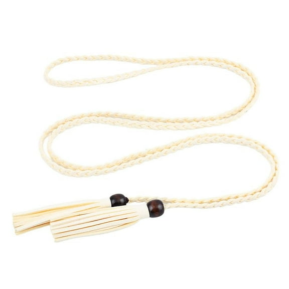 Previn Women's Braided Belt Adorable Adjustable Belts Fringe Bohemian Belt 2025 Fall All Seasons Cream X-Small-Large