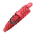 thumbnail image 1 of Previn Women's Braided Belt For Dress Classic Chic Holeless Braid Belt Buckle Cocktail All Seasons Red X-Small-Large, 1 of 1