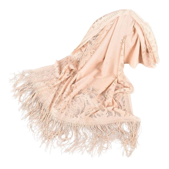 Previn Women's Cableknit Pashmina Shawl Chic Holiday Elegant Date Fall Lace Soft Cut Out Muffler Scarf Umber One Size