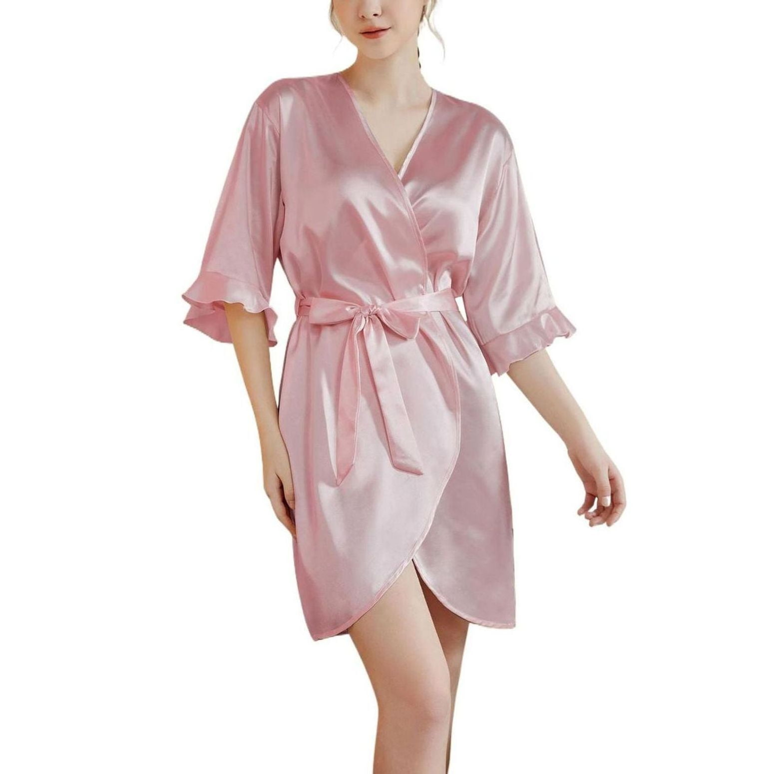 Previn Women's Chic Bath Robe Kimono Short Sleeve Billowy Elegant Cool ...