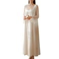 thumbnail image 1 of Previn Women's Cotton Victorian Nightgown Lace Vintage Bell Long Sleeve Sleep Dress Square Neck Princess Long Pajama Dress Soft Nighties White X-Large, 1 of 5