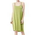 thumbnail image 1 of Previn Women's CottonPlus Size Nightgown Solid Soft Summer Sleeveless Flowy Knee Length Strappy Backless Tank Sleepwear Midi Pajama Dress Comfy Green 1 X-Large, 1 of 4