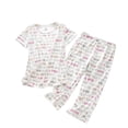 thumbnail image 1 of Previn Women's Cute Capri Pajamas 2 Piece Short Sleeve Pant Pjs Soft Summer Funny Lightweight Plus Size Lounge Thin Lounge Set Style18 XX-Large, 1 of 1