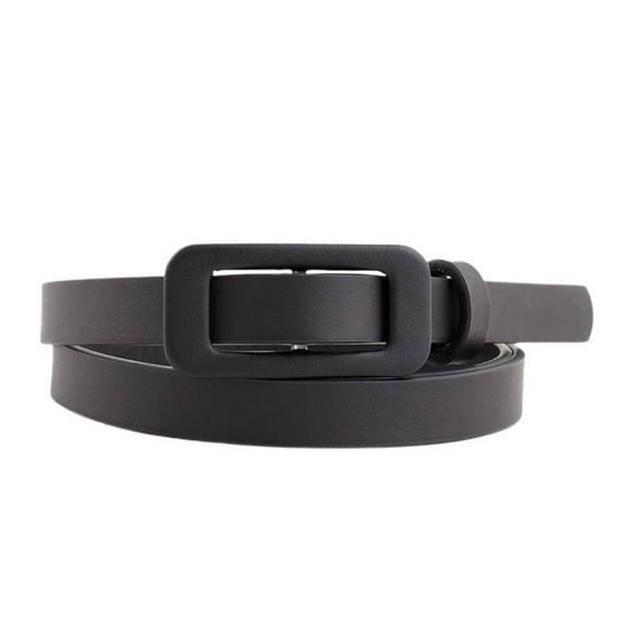 Previn Women's Faux Leather Belt For Dress Holeless Fashion Cute Square Classic Summer Groove Belt Adjustable Belts Black X-Small-Large
