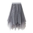 thumbnail image 1 of Previn Women's Halloween Tulle Skirt Mesh Tutu Skirt Elastic Waist Tea Length Tulle Skirt Chiffon Pleated Summer Skirt Grey Small-Large, 1 of 4