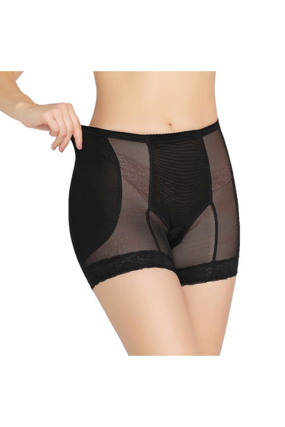 Women's Hip Pads Shapewear Hip Dip Enhancer Butt Lifter Shaper Panties Mesh Tummy Control Seamless Padded Underwear Shaping Thigh Shorts Black 12-14
