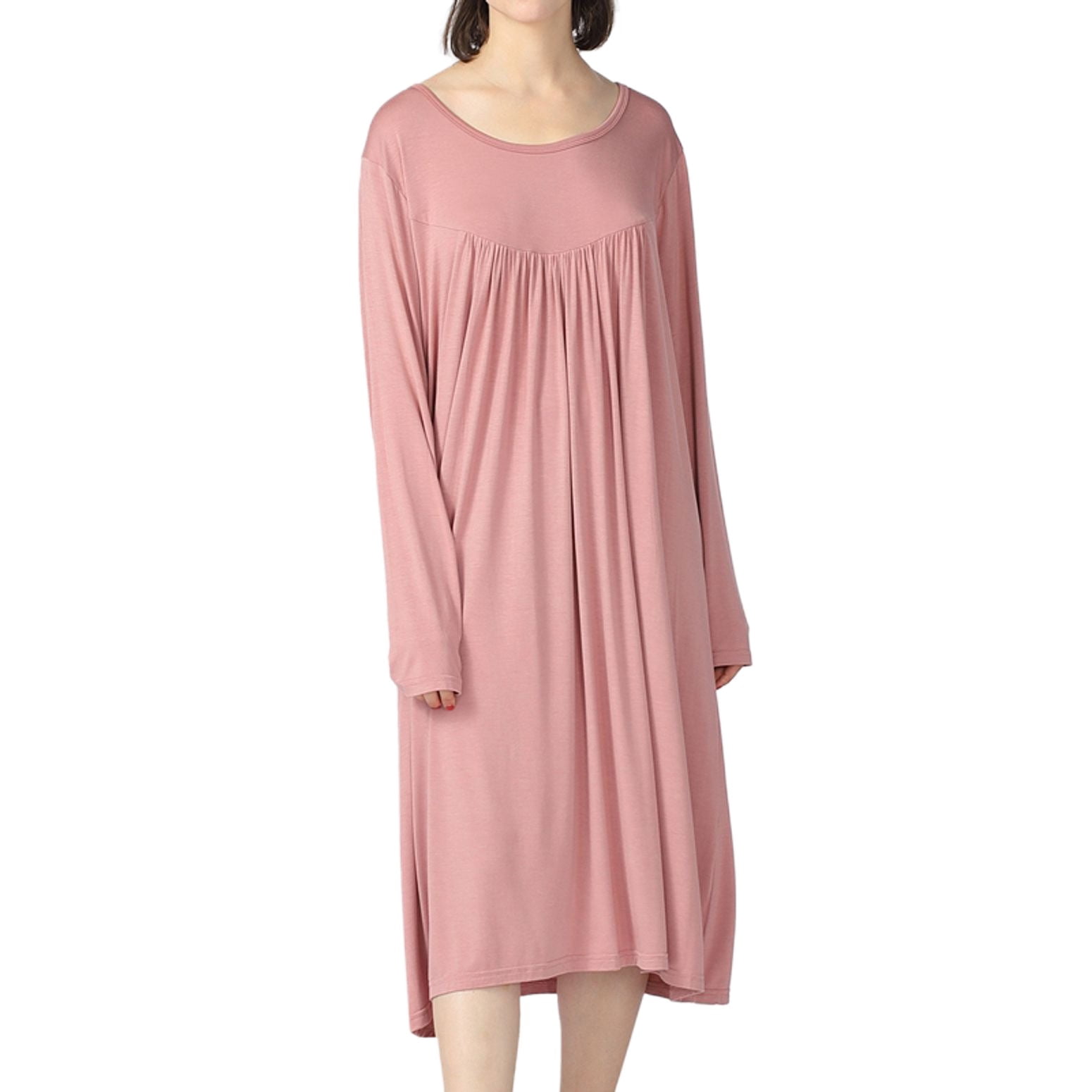 Previn Women's Long Sleeve Nightgown Plus Size Nightdress Cotton Pajama