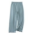 thumbnail image 1 of Previn Women's Pajama Pants Pj Capri Pants Falbala Sleep Bottoms Elastic Band Modal Loose Home Cool Fall Medium Waist Gaucho Light Blue X-Large, 1 of 1