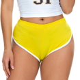 thumbnail image 1 of Previn Women's Running Active Booty Shorts Contrast Color Quick Dry Gym Yoga Twerking Dancing Lightweight Soft Stretch Summer Fitted Twerk Shorts Yellow 18, 1 of 4