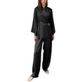 thumbnail image 1 of Previn Women's Satin Pajamas Set Comfy 2 Piece Lounge Luxury Soft V Neck Fall Spring Long Sleeve Sleeping Pjs Black Small, 1 of 5