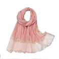 thumbnail image 1 of Previn Women's Travel Pashmina Shawl Chiffon Luxury Summer Spring Thin Beaded Fall Scarves Soft Tulle Scarf Light Pink One Size, 1 of 2