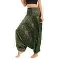 thumbnail image 1 of Previn Women's Yoga Pants Boho Bohemian High Waisted Baggy Stretch Boho Comfy Beach Dance Loose Harem Pants Casual Pants Olive One Size, 1 of 4